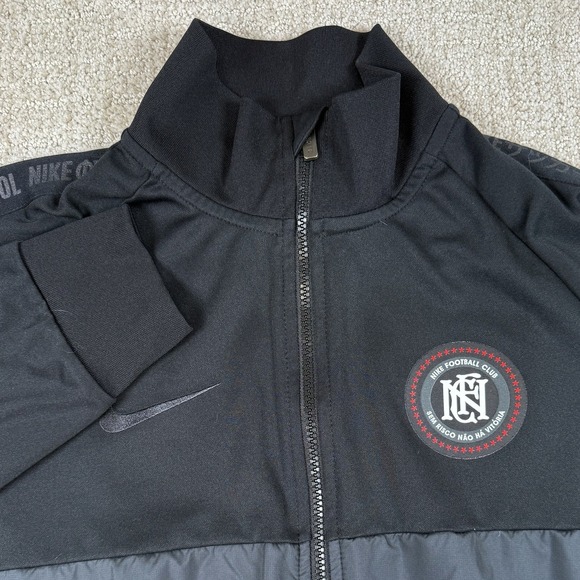Nike Mens Medium Football Club Sportswear Lifestyle Black Full Zip Jacket Soccer - Picture 1 of 6